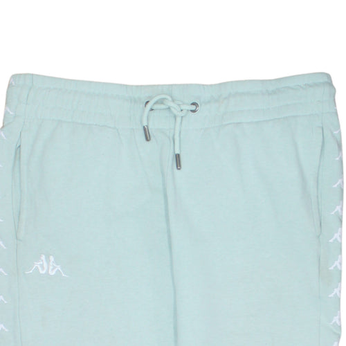 Kappa Women Mint Green Jogger Sweatpants Large Drawstring Lined Logo