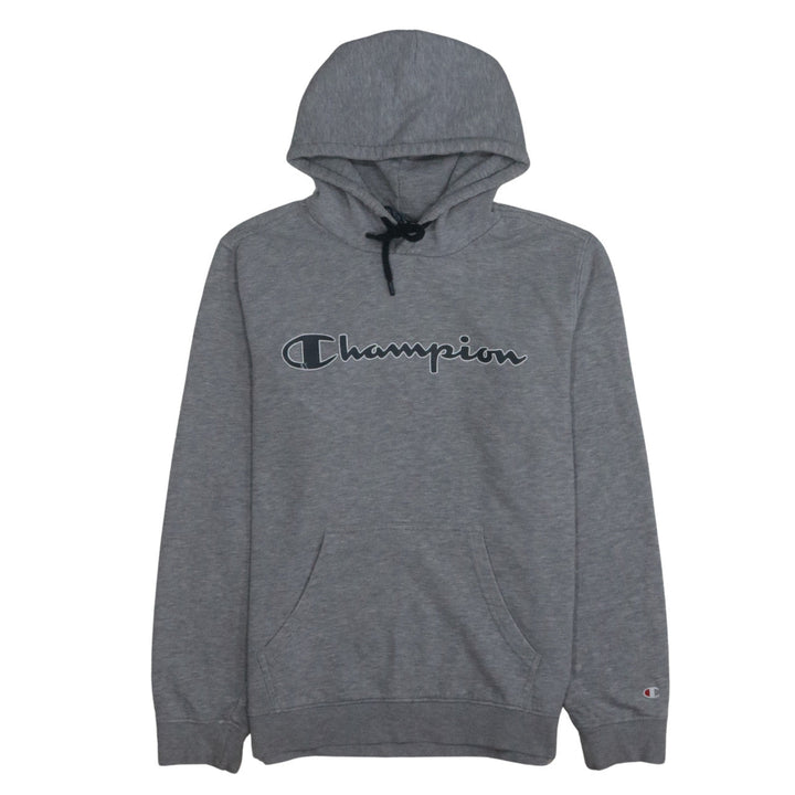 Champion Womens Grey Pullover Hoodie Medium Cotton Blend Logo