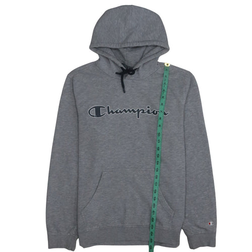 Champion Womens Grey Pullover Hoodie Medium Cotton Blend Logo