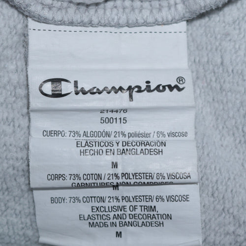 Champion Womens Grey Pullover Hoodie Medium Cotton Blend Logo