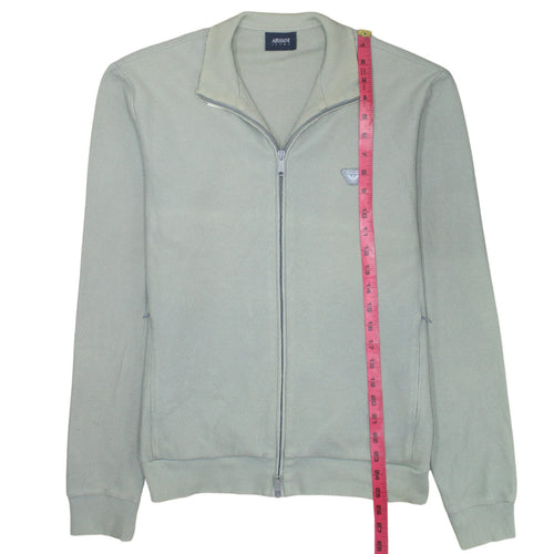 Armani Jeans Men's Grey Full Zip Collared Knit Jumper Size L