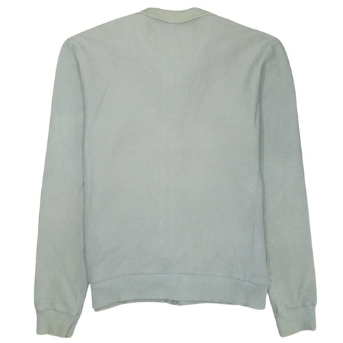 Armani Jeans Men's Grey Full Zip Collared Knit Jumper Size L