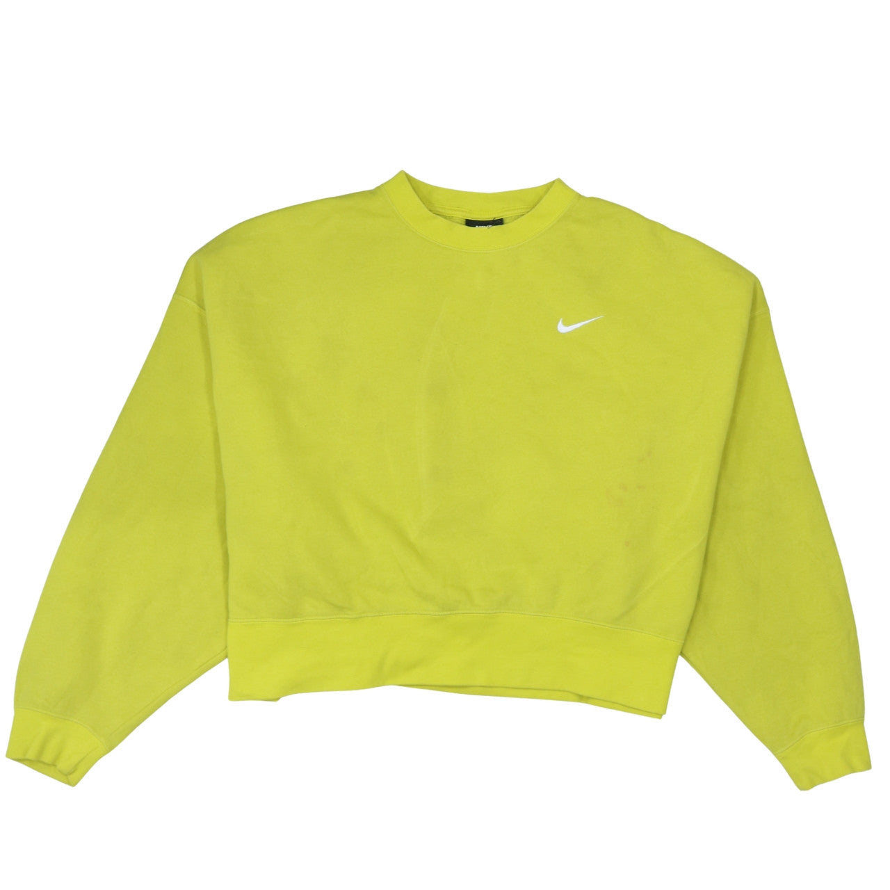 Nike Womens Yellow Crew Neck Pullover Sweatshirt M Cotton Blend