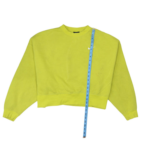 Nike Womens Yellow Crew Neck Pullover Sweatshirt M Cotton Blend