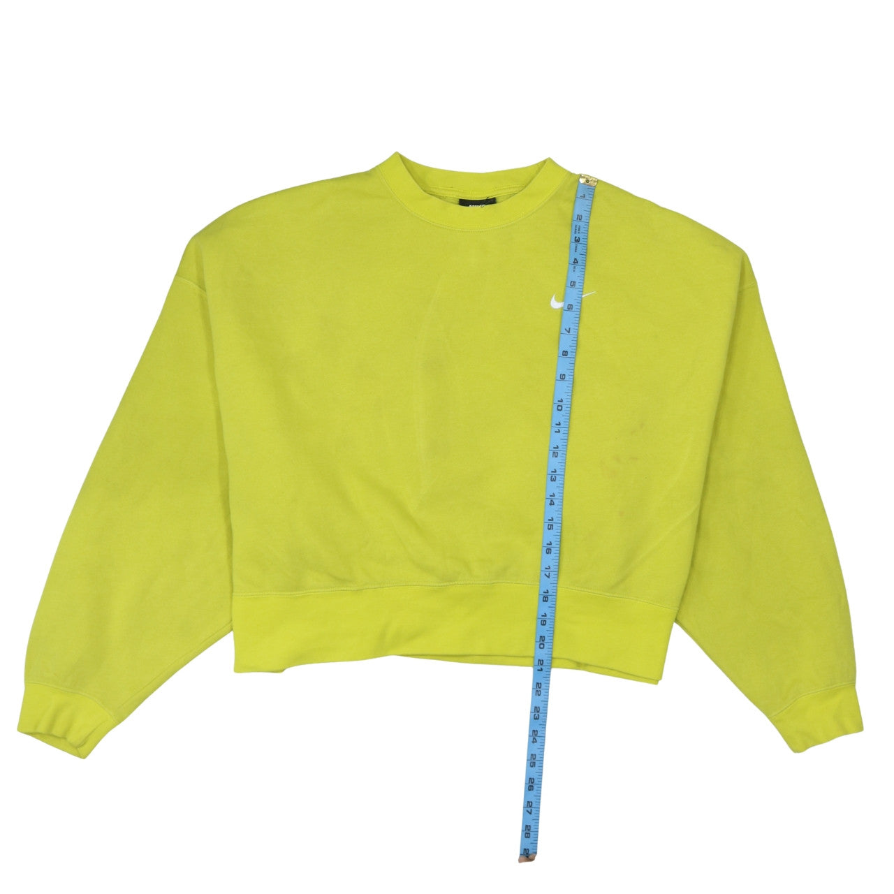 Nike Womens Yellow Crew Neck Pullover Sweatshirt M Cotton Blend