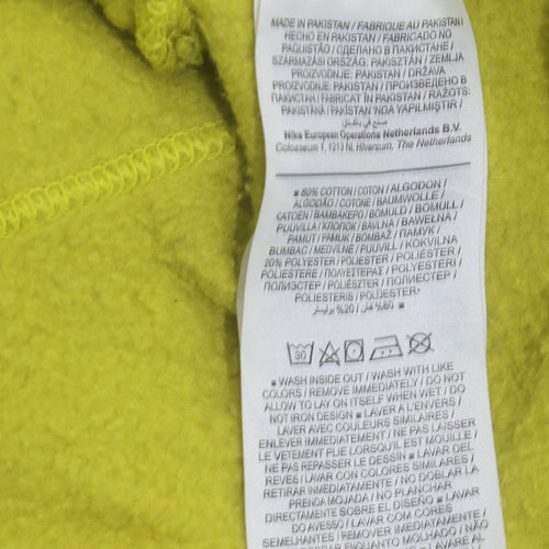 Nike Womens Yellow Crew Neck Pullover Sweatshirt M Cotton Blend