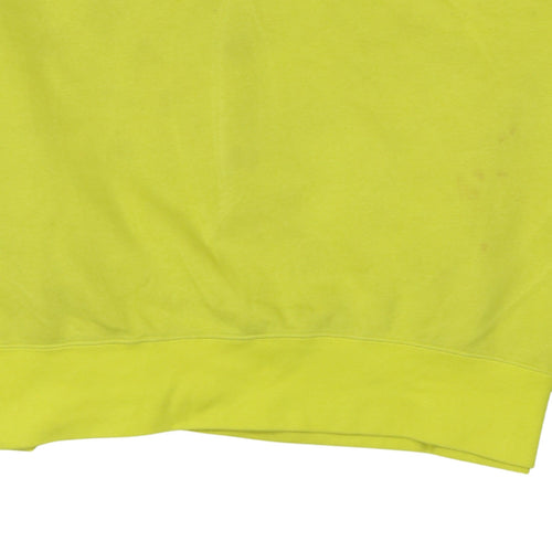 Nike Womens Yellow Crew Neck Pullover Sweatshirt M Cotton Blend