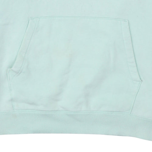 Champion Women Mint Green Large Pullover Hoodie with Logo Sleeves