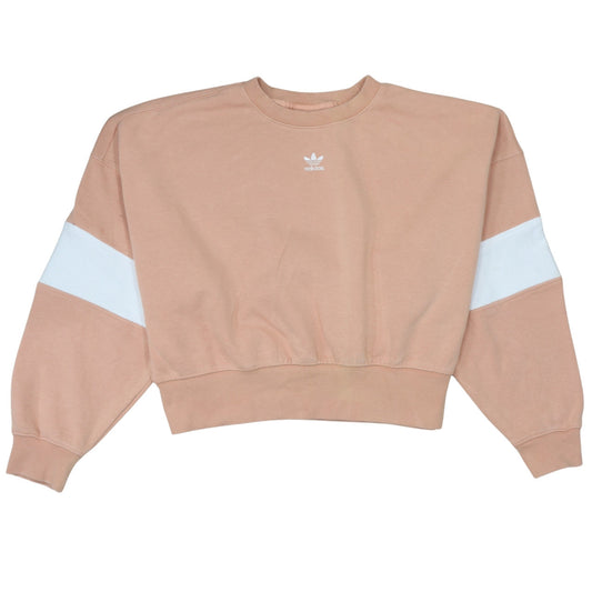 Adidas Womens Beige Crew Neck Long Sleeve Pullover Sweatshirt Size 6