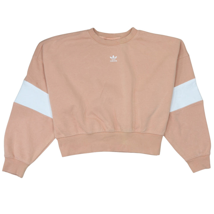 Adidas Womens Beige Crew Neck Long Sleeve Pullover Sweatshirt Size 6
