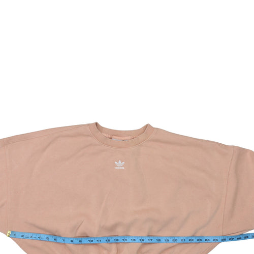 Adidas Womens Beige Crew Neck Long Sleeve Pullover Sweatshirt Size 6