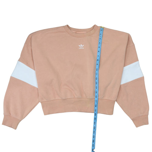 Adidas Womens Beige Crew Neck Long Sleeve Pullover Sweatshirt Size 6