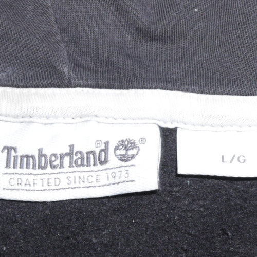 Timberland Men's Black Pullover Hoodie L Logo Outdoor Fleece