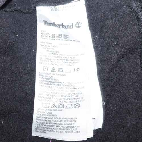 Timberland Men's Black Pullover Hoodie L Logo Outdoor Fleece
