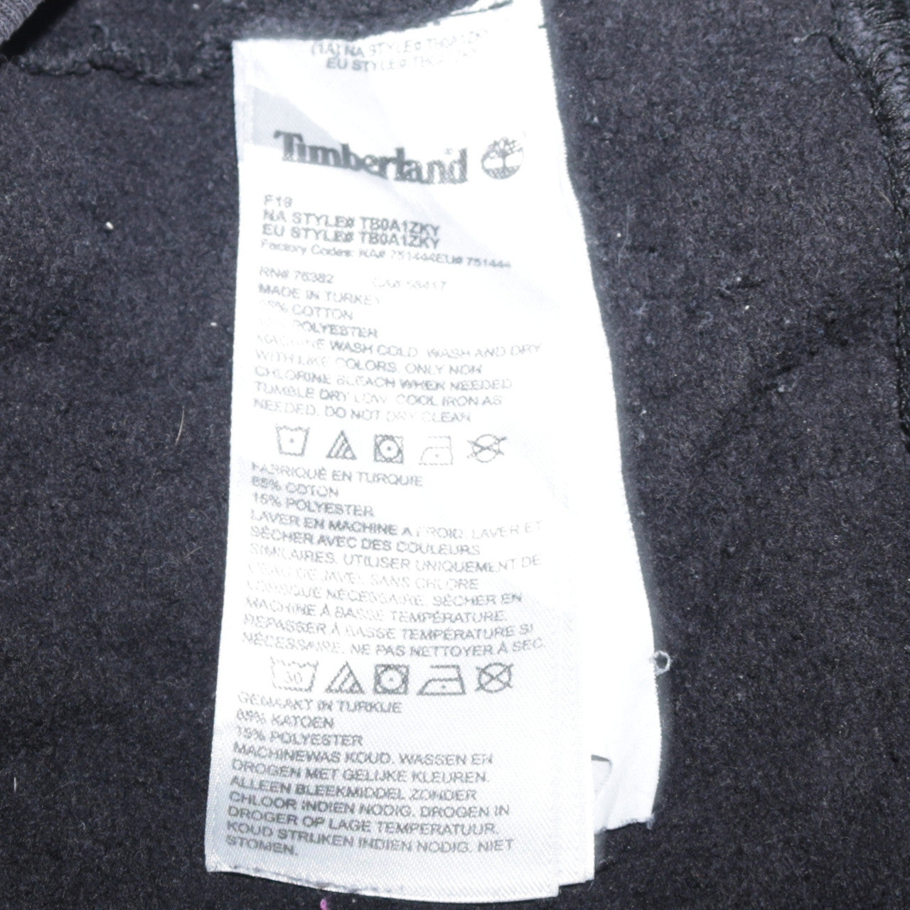 Timberland Men's Black Pullover Hoodie L Logo Outdoor Fleece