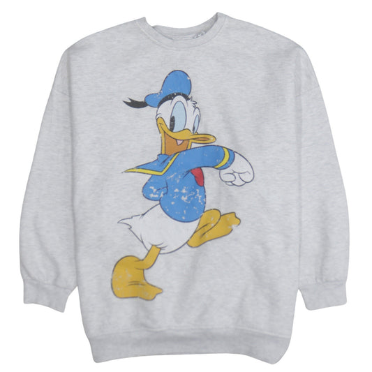 Disney Mickey & Friends Women's Grey Donald Duck Sweatshirt Size M 12/14