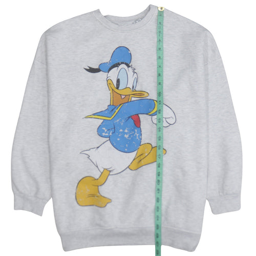 Disney Mickey & Friends Women's Grey Donald Duck Sweatshirt Size M 12/14