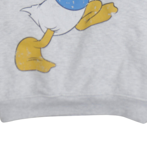 Disney Mickey & Friends Women's Grey Donald Duck Sweatshirt Size M 12/14