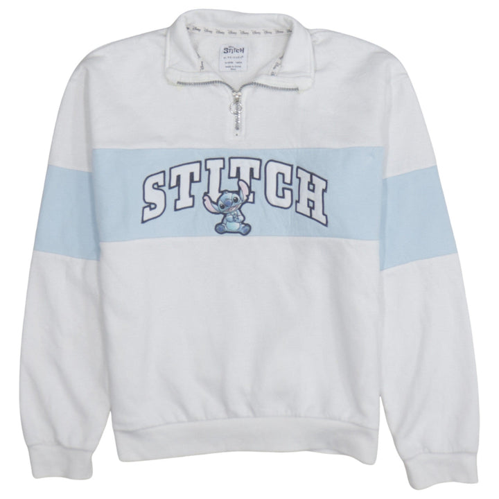 Disney Stitch Girls White Fleece 1/4 Zip Sweatshirt 14-15 Years Primark