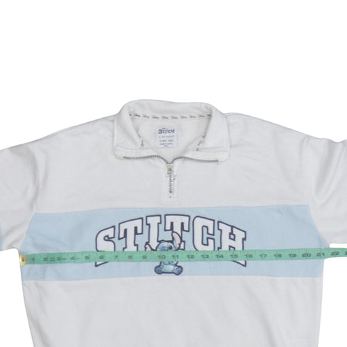 Disney Stitch Girls White Fleece 1/4 Zip Sweatshirt 14-15 Years Primark