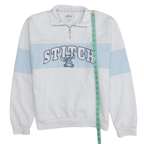 Disney Stitch Girls White Fleece 1/4 Zip Sweatshirt 14-15 Years Primark