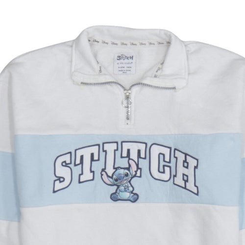 Disney Stitch Girls White Fleece 1/4 Zip Sweatshirt 14-15 Years Primark