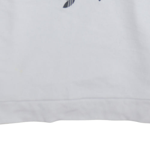 Adidas Womens White Crew Neck Pullover Sweatshirt Size 10 Cotton Blend