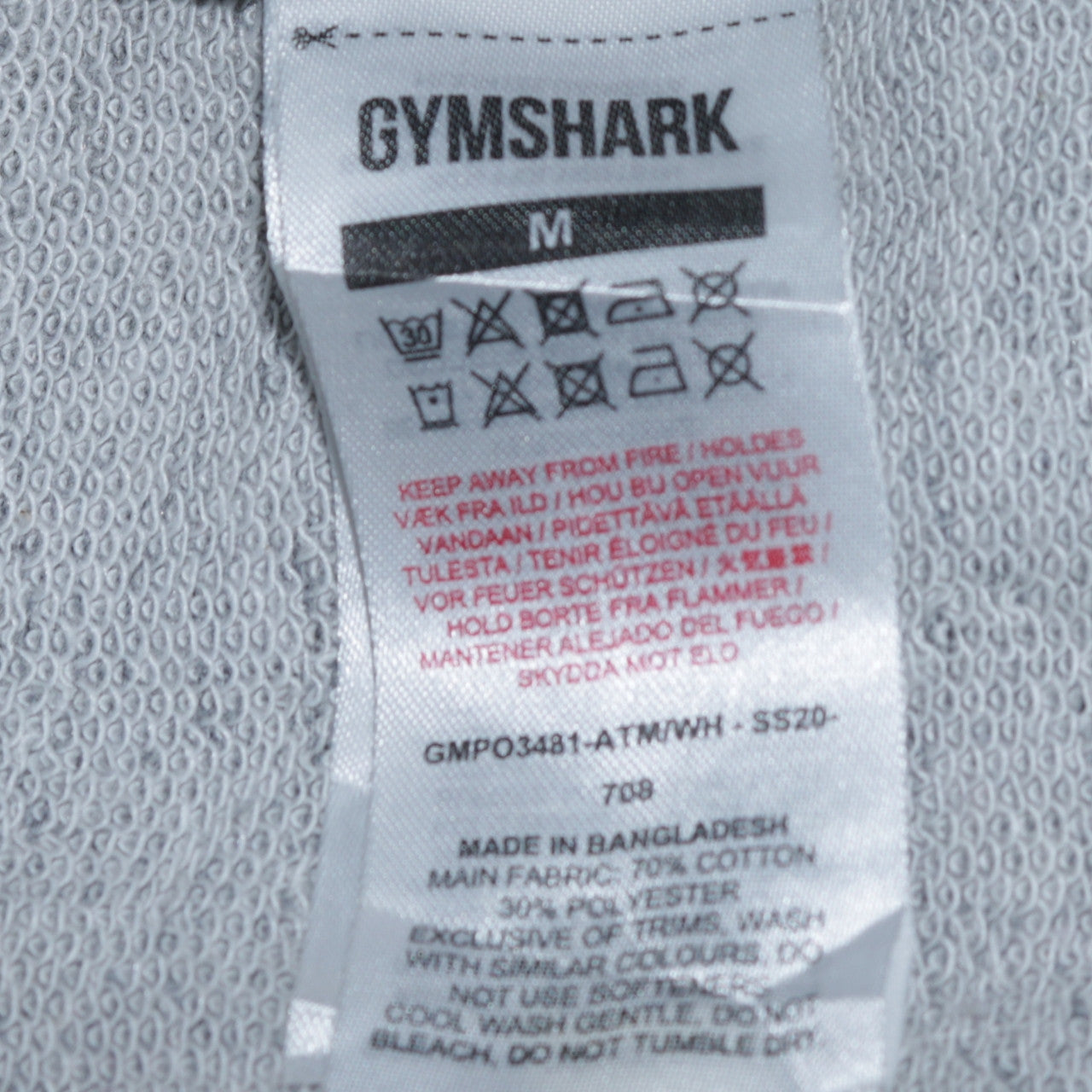 Gymshark Women Grey Pullover Hoodie M Cotton Blend Activewear