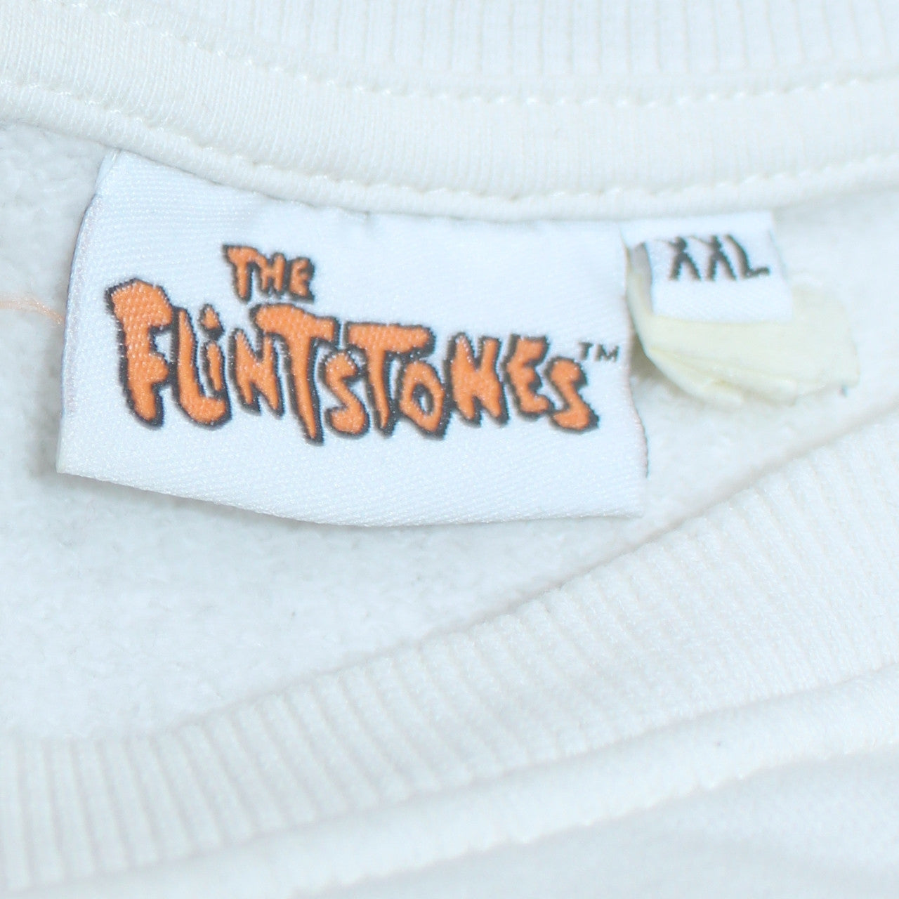 The Flintstones Womens White XXL Pullover Sweatshirt Cartoon Graphic