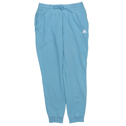 adidas Women Blue Jogger Trousers M Cotton Blend Elastic Waist