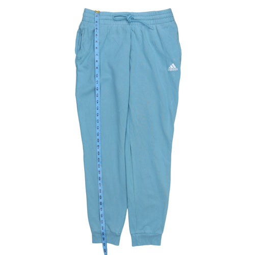 adidas Women Blue Jogger Trousers M Cotton Blend Elastic Waist