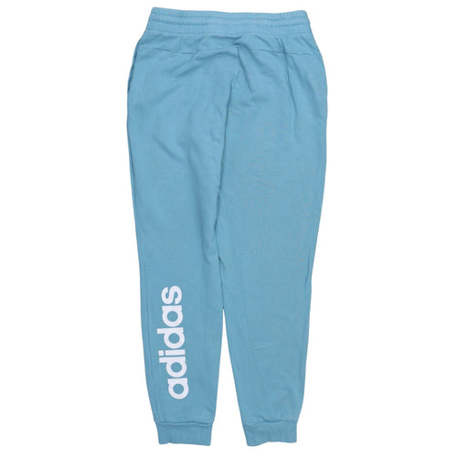 adidas Women Blue Jogger Trousers M Cotton Blend Elastic Waist