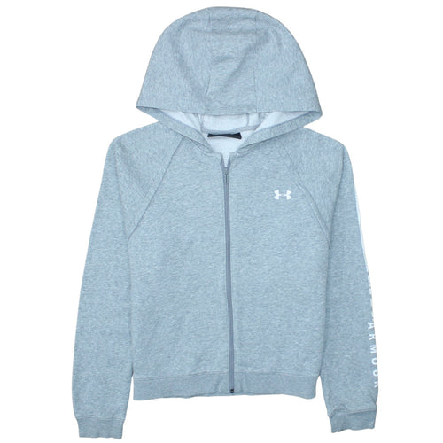 Under Armour Womens Grey Full Zip Hoodie Size L Loose Fit