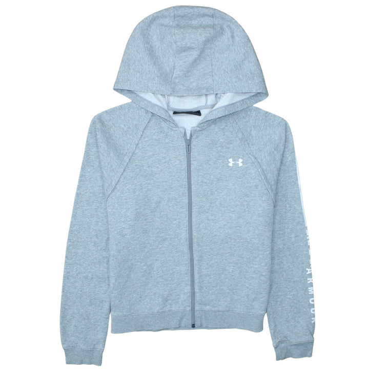 Under Armour Womens Grey Full Zip Hoodie Size L Loose Fit