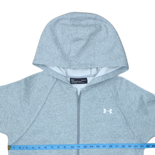 Under Armour Womens Grey Full Zip Hoodie Size L Loose Fit