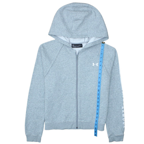 Under Armour Womens Grey Full Zip Hoodie Size L Loose Fit