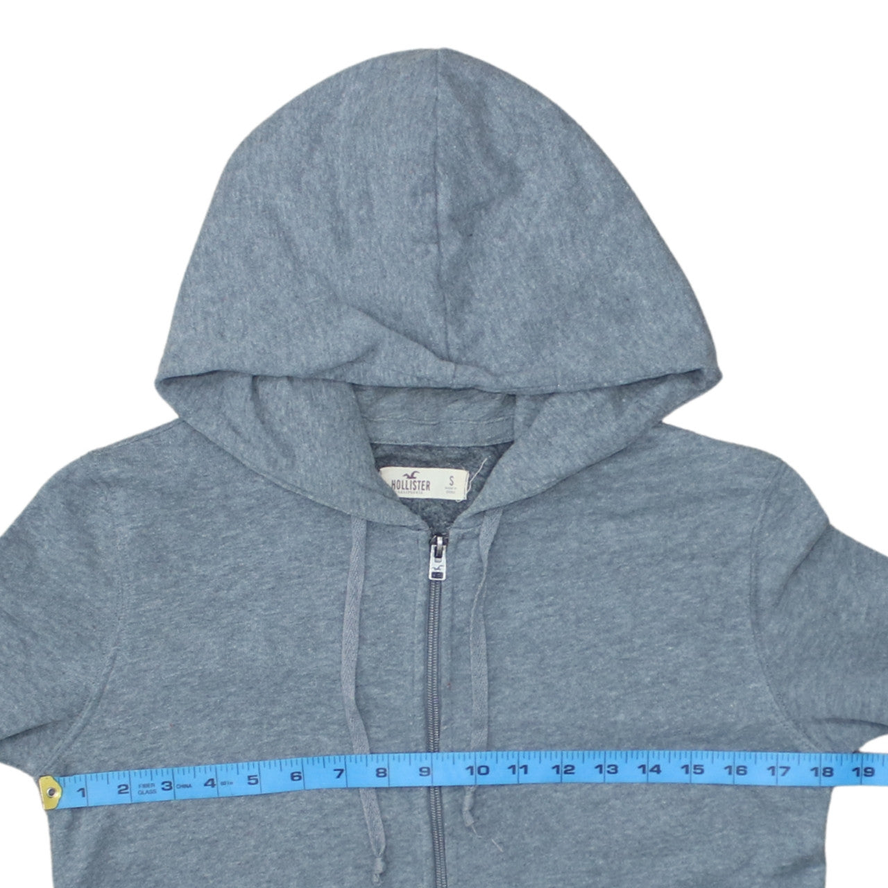 Hollister Womens Blue Full Zip Hoodie Small Cotton Blend Casual