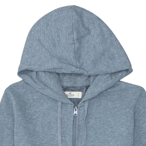 Hollister Womens Blue Full Zip Hoodie Small Cotton Blend Casual