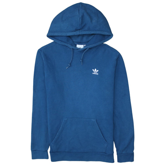 Adidas Men's Blue Pullover Hoodie S Regular Fit Logo Sportswear