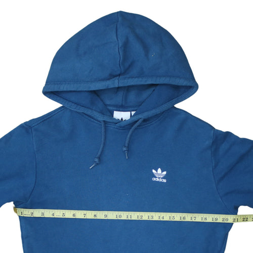 Adidas Men's Blue Pullover Hoodie S Regular Fit Logo Sportswear