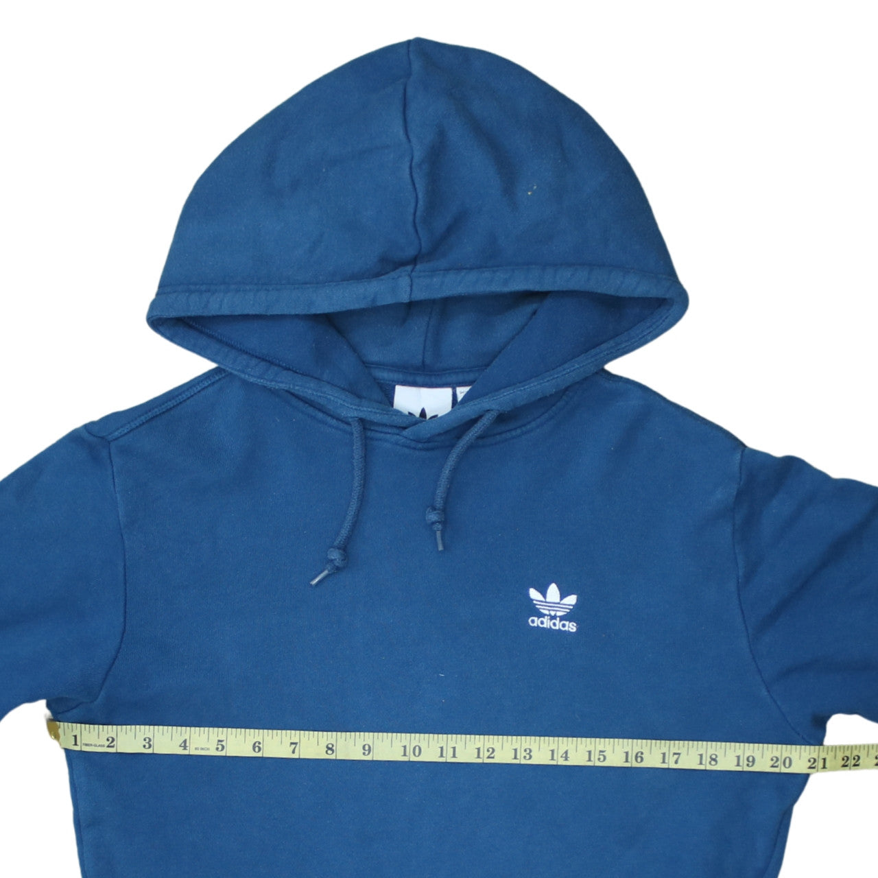 Adidas Men's Blue Pullover Hoodie S Regular Fit Logo Sportswear