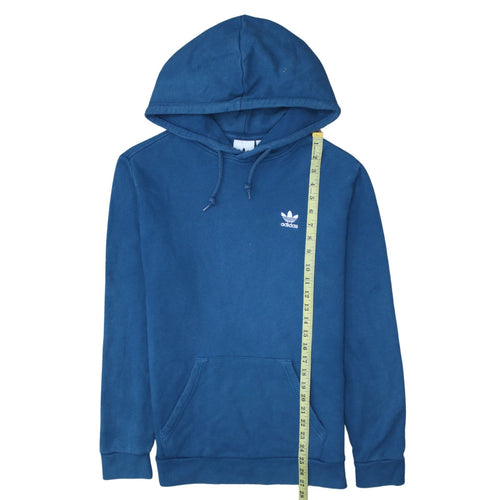 Adidas Men's Blue Pullover Hoodie S Regular Fit Logo Sportswear