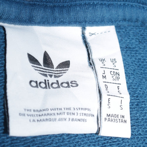 Adidas Men's Blue Pullover Hoodie S Regular Fit Logo Sportswear