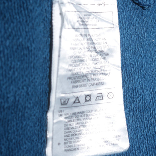 Adidas Men's Blue Pullover Hoodie S Regular Fit Logo Sportswear