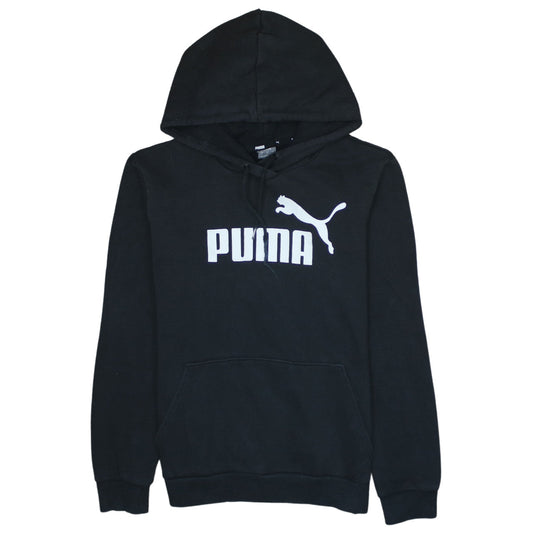 Puma Men's Black Pullover Hoodie Small Logo Fleece Sweatshirt