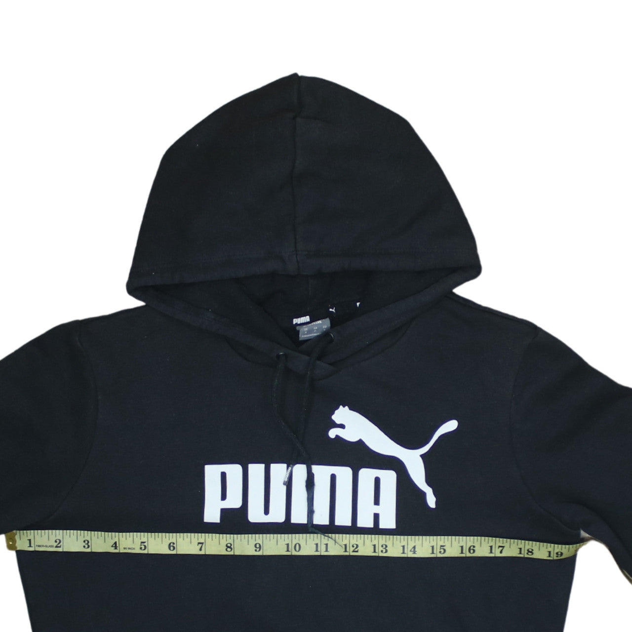 Puma Men's Black Pullover Hoodie Small Logo Fleece Sweatshirt