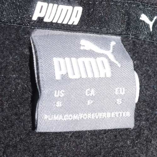 Puma Men's Black Pullover Hoodie Small Logo Fleece Sweatshirt