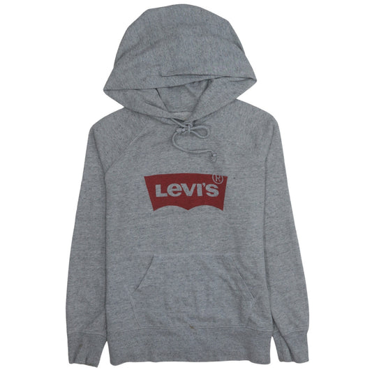 Levi's Women's Grey Pullover Hoodie XS Logo Print Cotton Blend