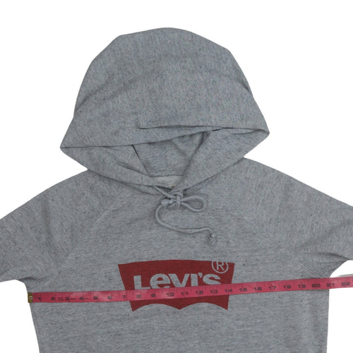 Levi's Women's Grey Pullover Hoodie XS Logo Print Cotton Blend