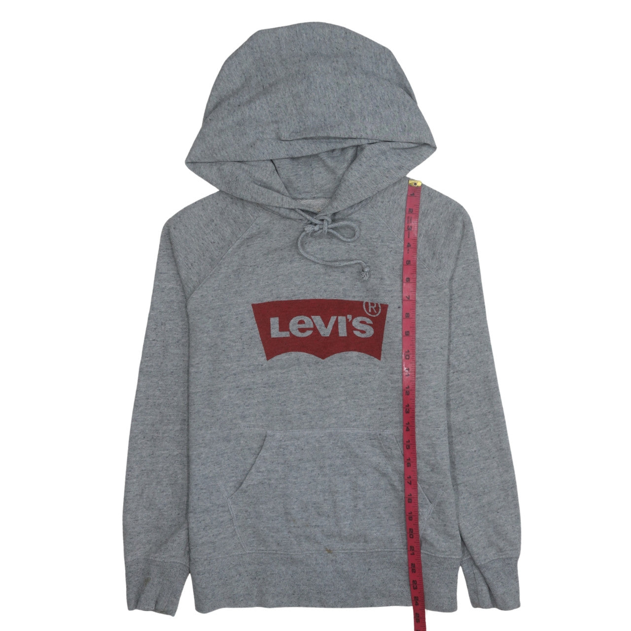 Levi's Women's Grey Pullover Hoodie XS Logo Print Cotton Blend